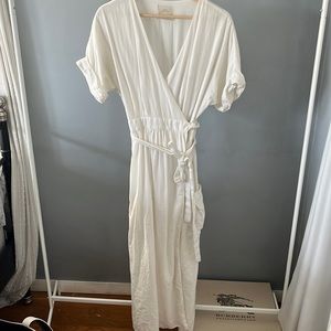 Urban Outfitters White Summer Long Wrap Dress